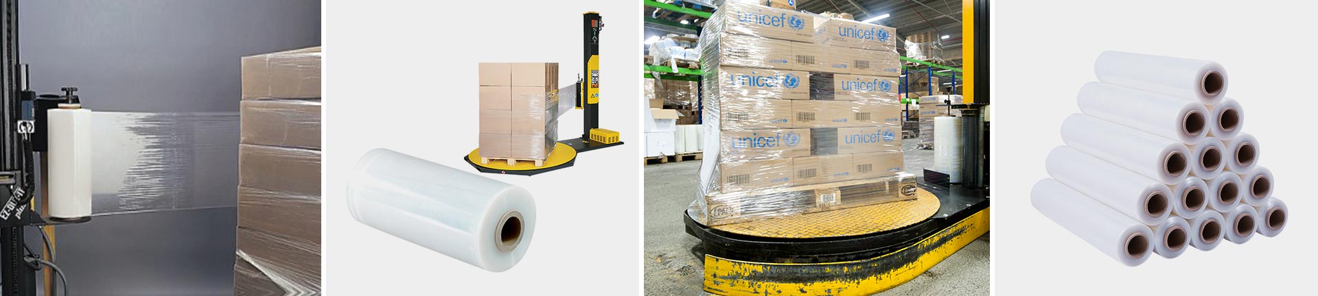 Machine stretch film for stable pallet loads